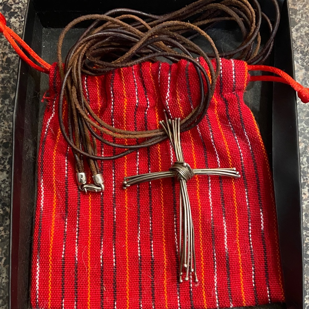 Sterling Silver 925- and genuine leather.